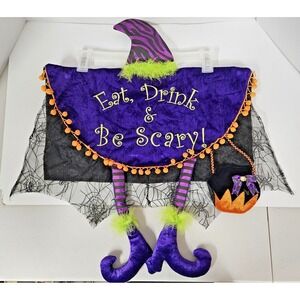 Cracker Barrel CBOCS Halloween Witch Wall Hanging Eat Drink Be Scary Decor 26"
